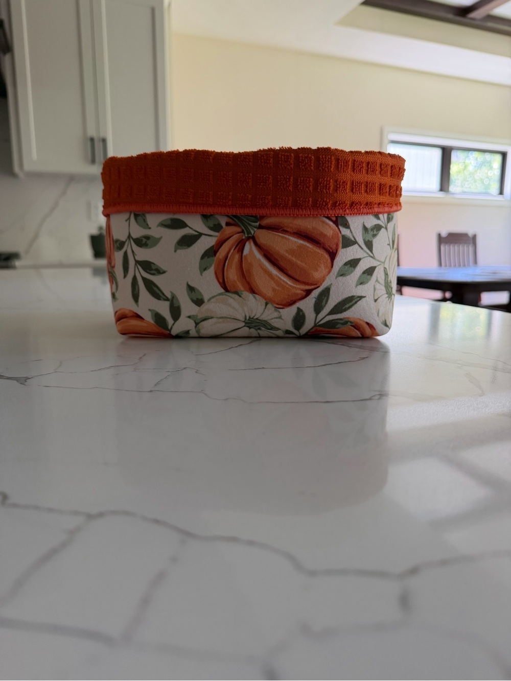 Orange Pumpkin Fabric Storage Bin - Home Accents
